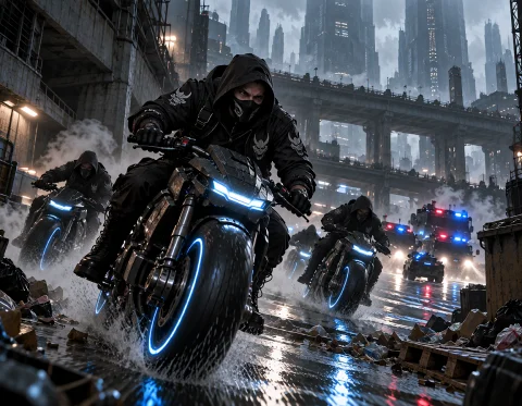 Loratraining2617621-20260926070153368-c0031 Z1os, Dynamic Fr... — Stable Diffusion AI Prompt: z1os, dynamic frontal motorcycle escape through a dirty rain-soaked lower-city...