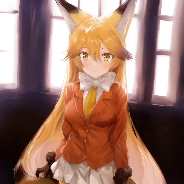 Ezo, 1girl, Solo, Animal Ears, Fox Ears, Long Hair, Fox Tail...
