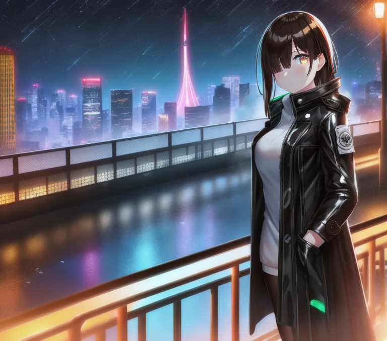 Woman, Solo, Eyes, Trenchcoat, Hair Highlights, Masterpiece,...