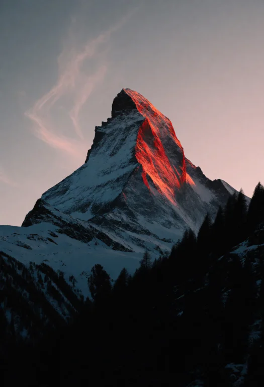 Photorealistic Landscape Photography, Towering Pyramid-shape...