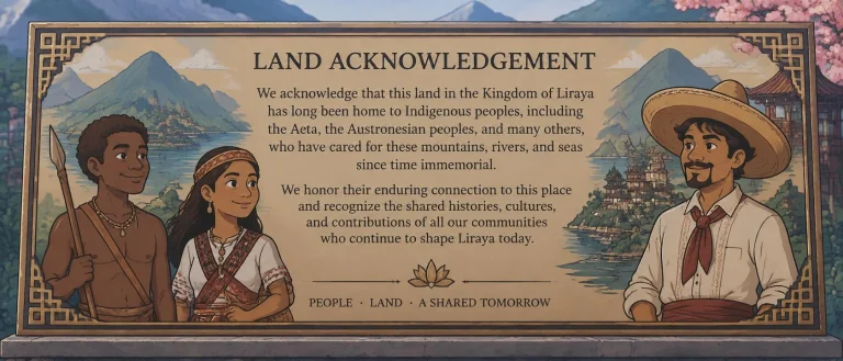 Plaque Land Acknowledgement In Fictional Far Eastern Country...