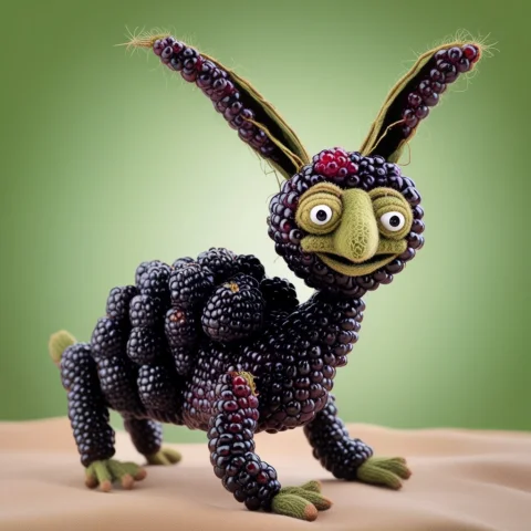 Wise Green Desert Puppet Small Long-eared Creature, Skin En... — SDXL AI Prompt: Wise Green Desert Puppet — small long-eared creature, skin entirely replaced by...