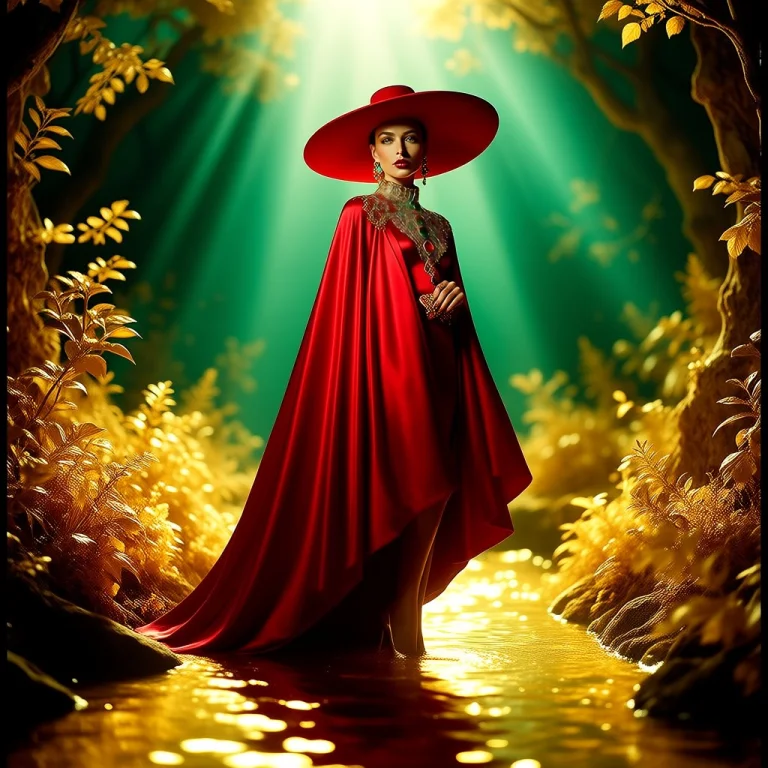 Centered High-fashion Editorial Portrait, An Elegant Woman W...