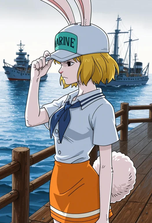 Opcarrot, 1girl, Rabbit Girl, Blonde Hair, Short Hair, Black...