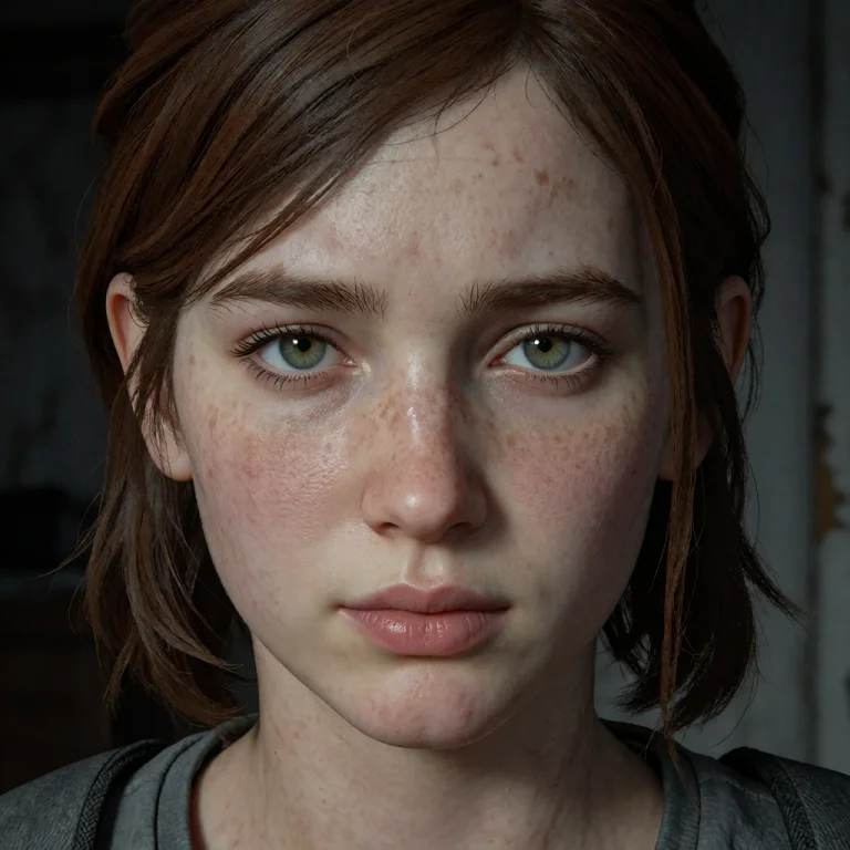 Photorealistic Ellie From The Last Of Us, Face Closeup