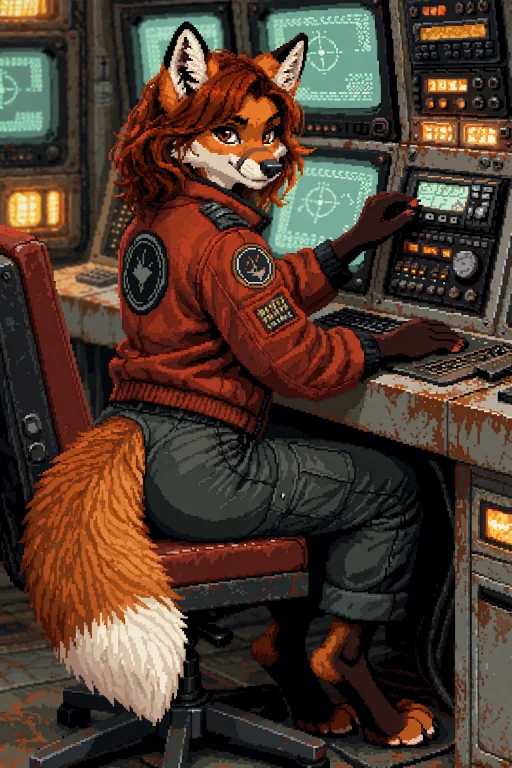 A Richly Detailed Pixel-art Scene Of Vesper, An Adult Female...