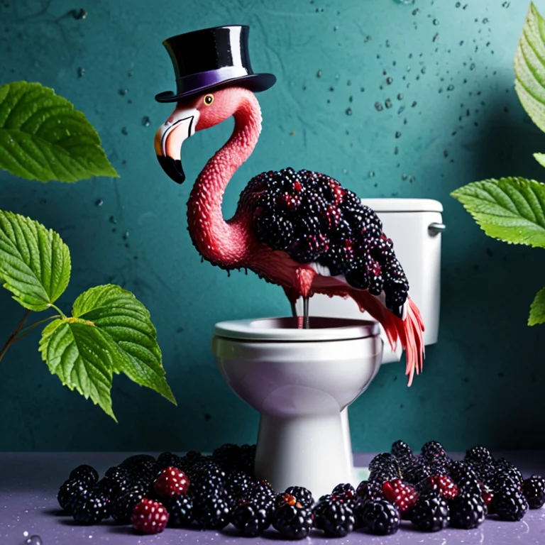 Blackberryworld, A Flamingo In A Top Hat And Sunglasses Stan...