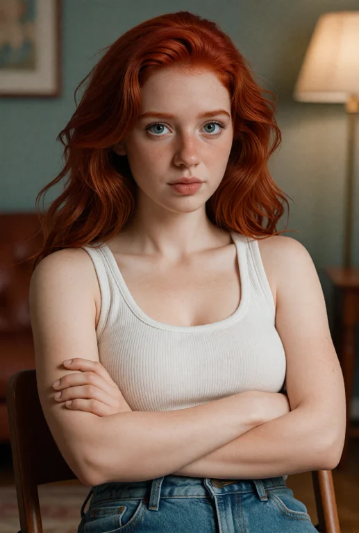 A Photograph Of L33na, She Sits With Folded Arms After Losin...