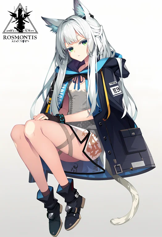 Yuzusoftstyle, 1girl, Rosmontis Arknights, Animal Ears, Infe...