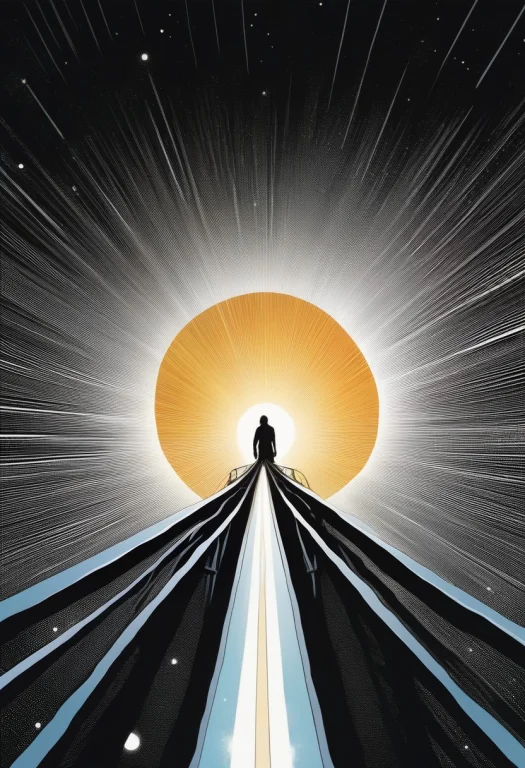 A Bridge Of Light Spanning A Starlit Chasm, Graphic Novel Ar...