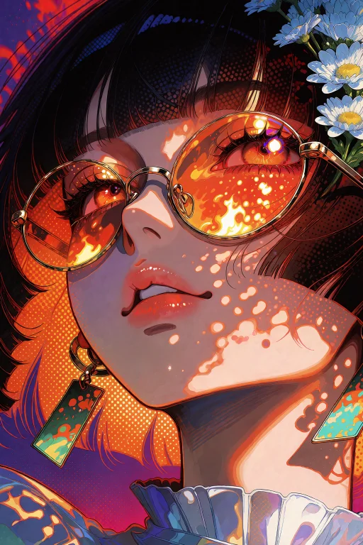 A Striking Close-up Portrait In Commercial Anime Art Style,...