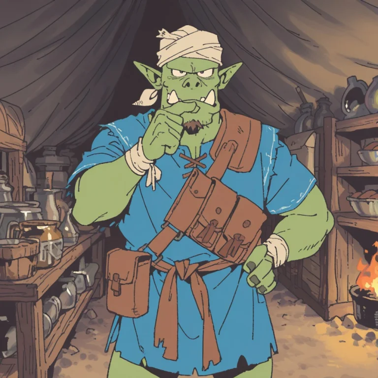 1man, Solo, Merchant, Orc, Large, Strong, Pointed Ears, Tusk...