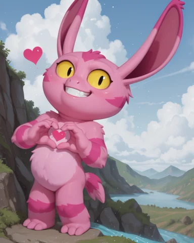 Lorazoboalienfarzar1 Zoboalien Farzar, Male Furry, Pink Fur,... — Stable Diffusion AI Prompt: ZoboAlien Farzar, male furry, pink fur, dark pink stripes, Colored Sclera, shor...