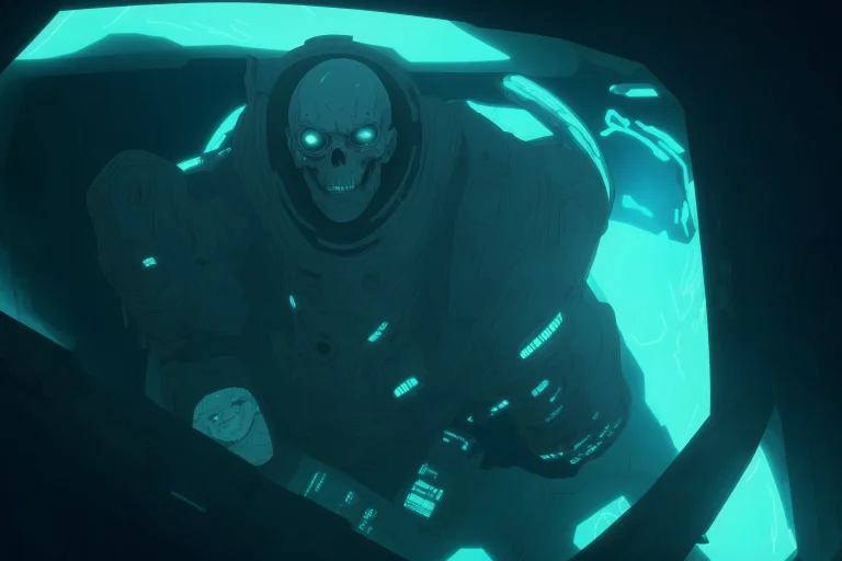 A Close Up Photo Of A Dead Ghost In A Space Suit On A Space...