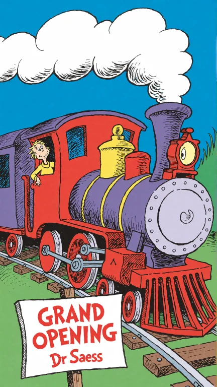 A Childrens Book Illustration Of A A Cartoon Train With A Si...