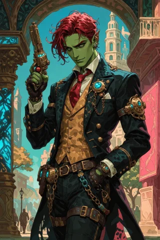 Cyber, Steampunk, Sexy, Unknown World, Shady, Weird, Vibrant... — Stable Diffusion AI Prompt: cyber, steampunk, sexy, unknown world, shady, weird, vibrant, arouse, libido, sc...