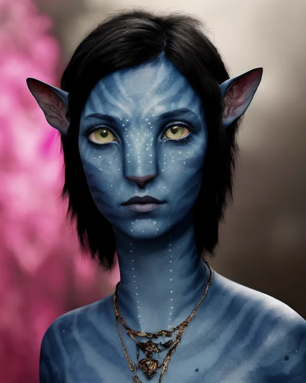 Avatar Style, Girl, Loose Medium Hair, Goth, Black Eyeshadow...