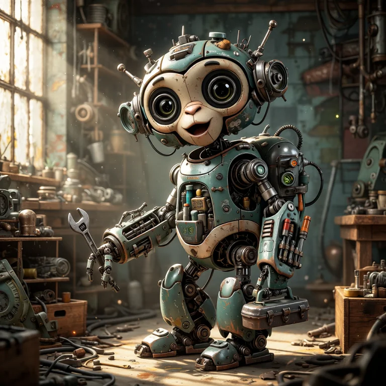 A Highly Detailed Cinematic Concept-art Portrait Of A Small,...