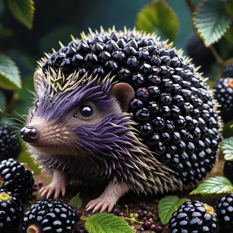 Blackberryworld, A Hedgehog Made Entirely Of Glossy Dark Pur...