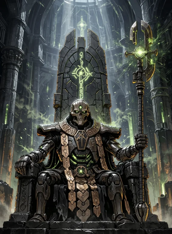 Necronoverlord In A Vast Ceremonial Hall, Viewed From Eye Le...
