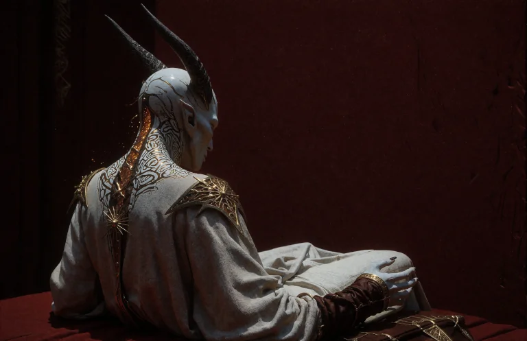 A Pale-skinned Figure Sits In The Lower Portion Of The Frame...