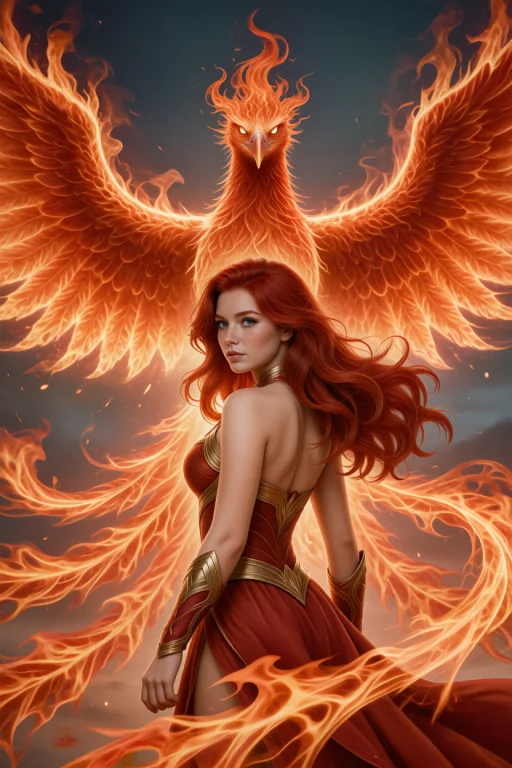L33na Is A Confident Fantasy Heroine Stands Before A Colossa...