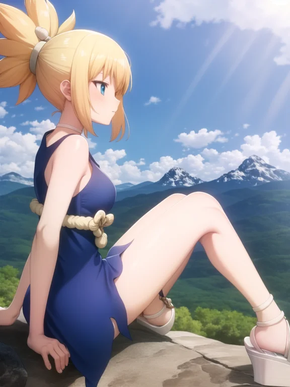 Masterpiece, Best Quality, Kohaku Dr. Stone, Blue Dress, Cho...