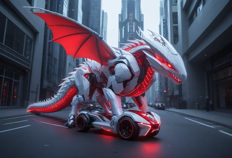 Whiteember, A Gigantic Cybernetic Dragon Working As A Futuri...