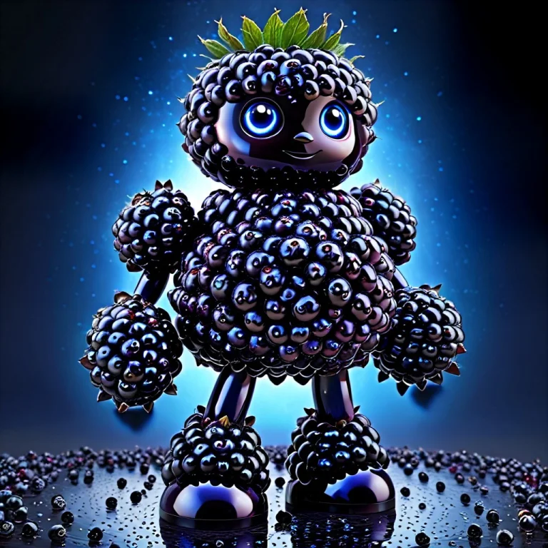 Blackberryworld, A Full-body Futuristic Android Made Of Dark...