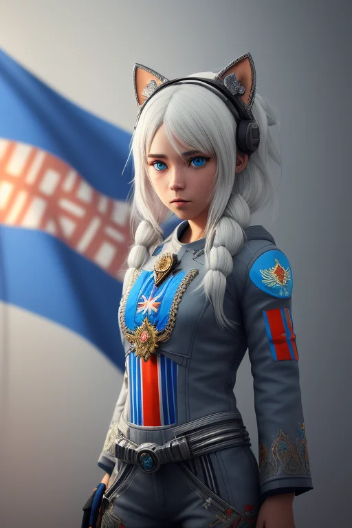 Girl, White Hair, 4k, Hyperrealism, Realistic, Hyperrealisti...