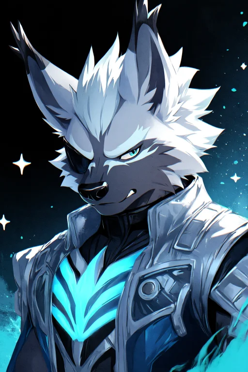 Oravert, Male Furry, Solo, One Eye Covered, Simple Backgroun...