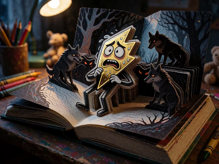 Hyperrealistic Photograph Of An Open Childrens Pop-up Book L...