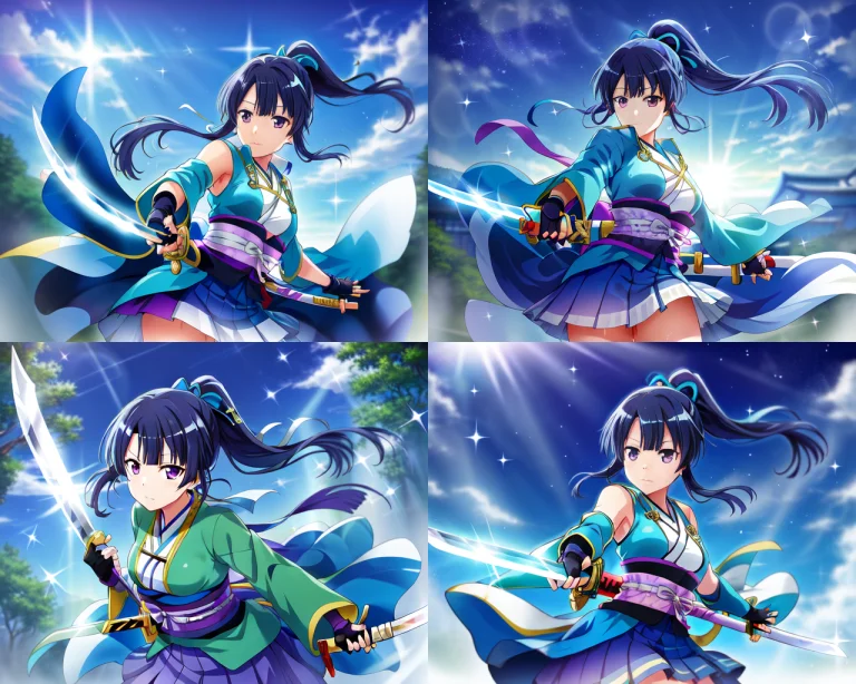 Tomoetamaostarlight, Tomoetamaohijikatatoshizou, 1girl, Blue...