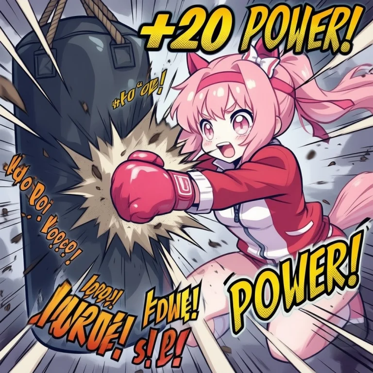 Make Haru Urara Punching Hard That Punching Bag, With Onomat...