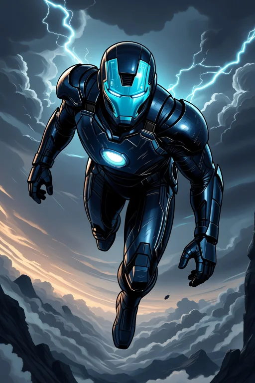 Iron Man Hovering Mid-air In Battle Mode, Suit Scratched And...