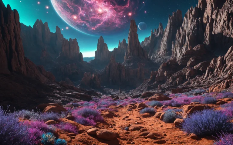 Professional 3d Model Psychedelic Landscape,lorablack Hole0....