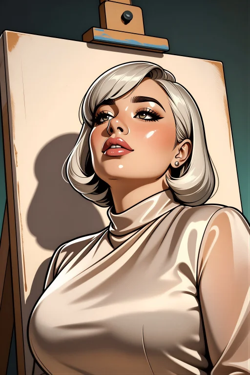 Volanisy Style, Plus-size Beauty With A Silver Bob, Bold Out...