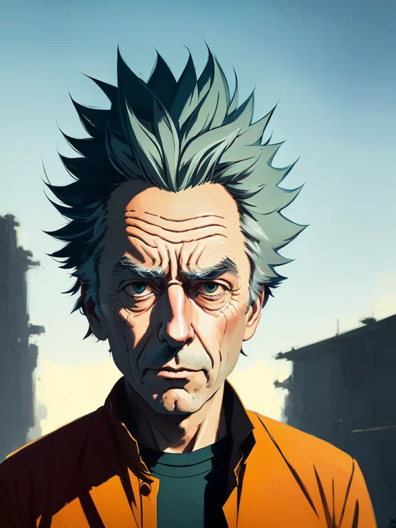 Rick Sanchez Portrait, Cartoon Style, Rick And Morty Univers...