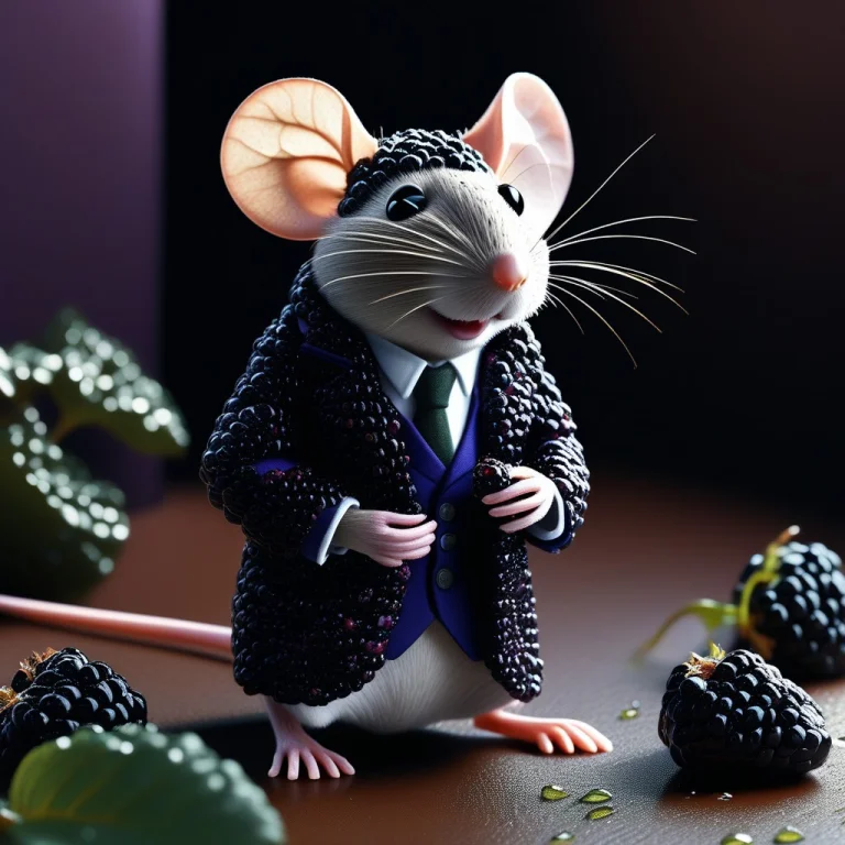 A Detailed Photorealistic Mouse Sitting Inside A Dark Cozy M...