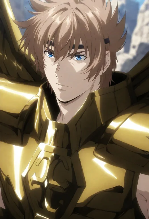Solo, 1boy, Upper Body, Sisyphus, Brown Hair, Blue Eyes, Gol...