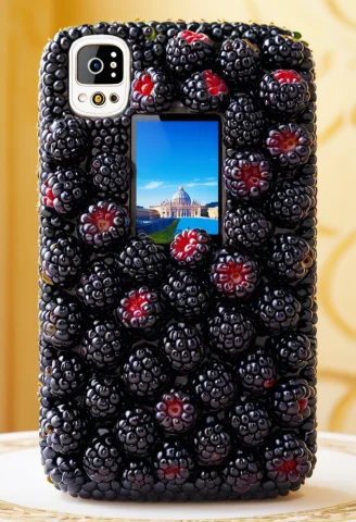 Lorablackberryworldmorth1 Fruit, Blackberryworld Cellphone,... — SDXL AI Prompt: fruit, (blackberryworld cellphone, high-tech smartphone made of blackberries:1....