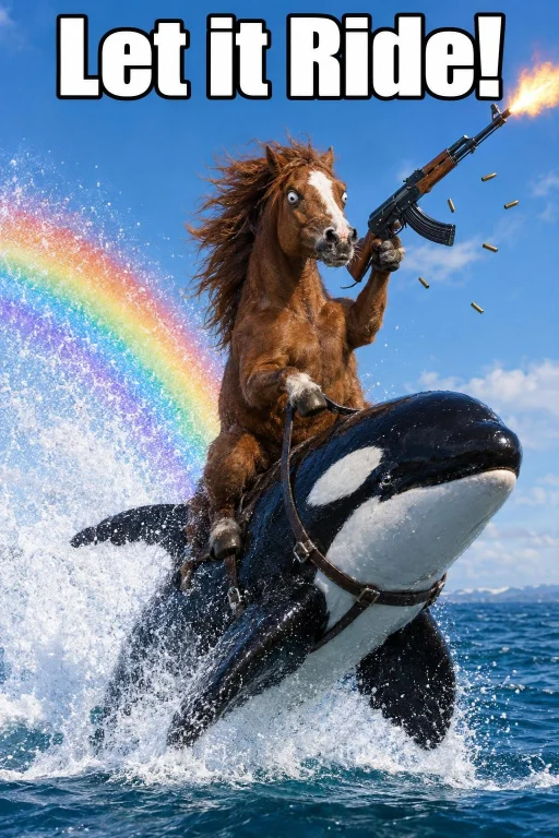 A High Quality Image Of A Horse Riding On The Back A Orca Wh...