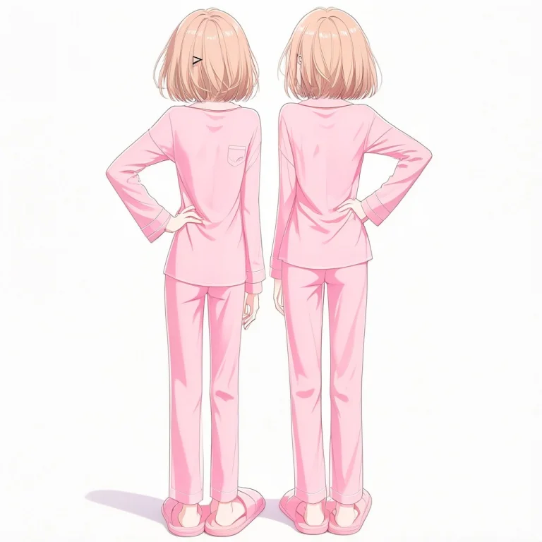 Hoshinorin, 1girl, Pinkpajamas, Hairornament, Pajamas, Hairc...