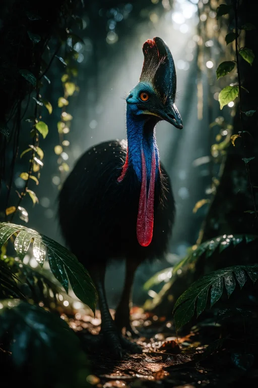 Ta86inkriot, Thin Black Outlines, A Southern Cassowary Walki...