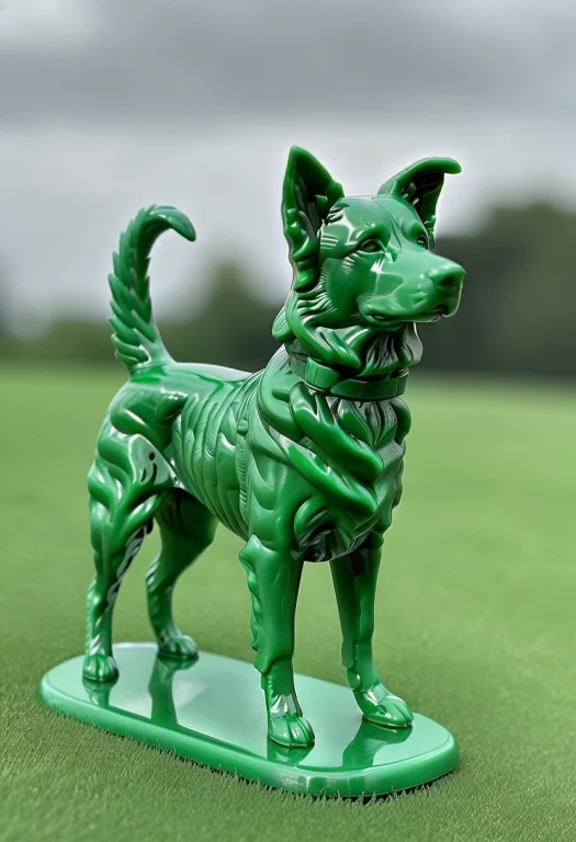 Green Plastic Figurine Small, Border Collie Plastic Figurine...