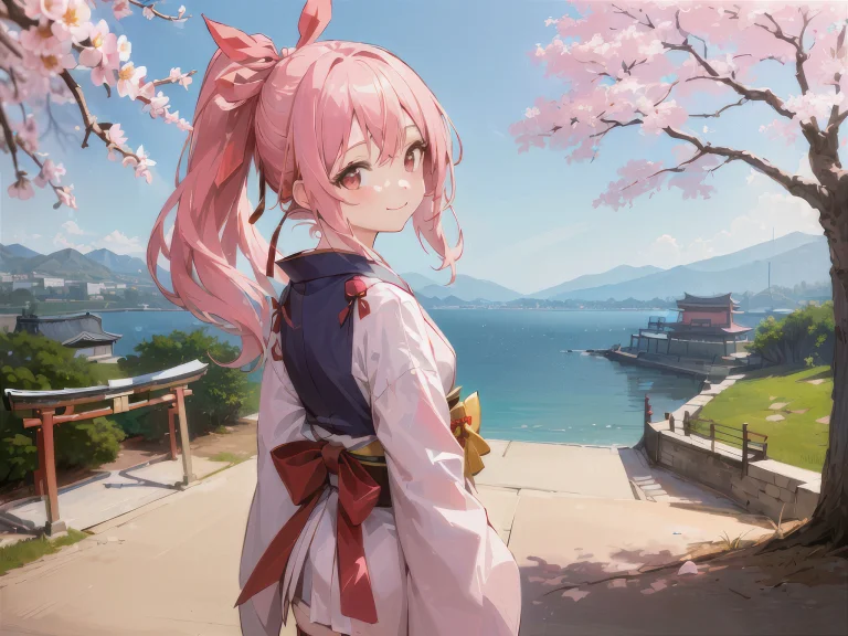 Masterpiece,best Quality,1girl, Pink Hair, Cherry Blossoms,...