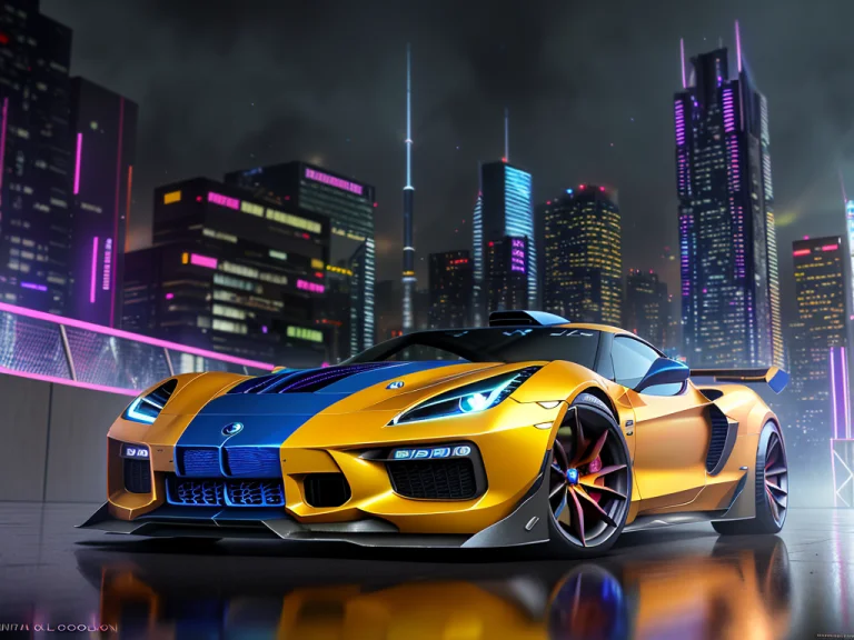 Sport Car, Shimmery Metallic Blue Job Paint, Aggressive Look...