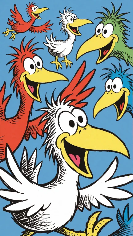 A Childrens Book Illustration Of A A Cartoon Of A Bunch Of B...