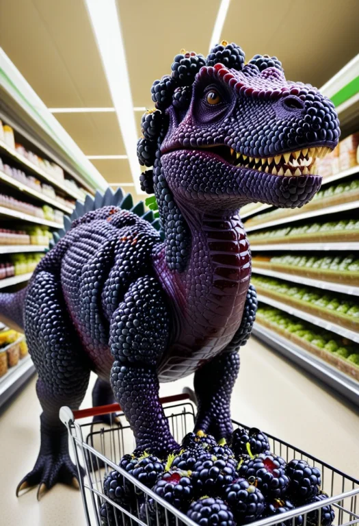 Blackberryworld, A Huge Dinosaur Made Entirely Of Glossy Dar...
