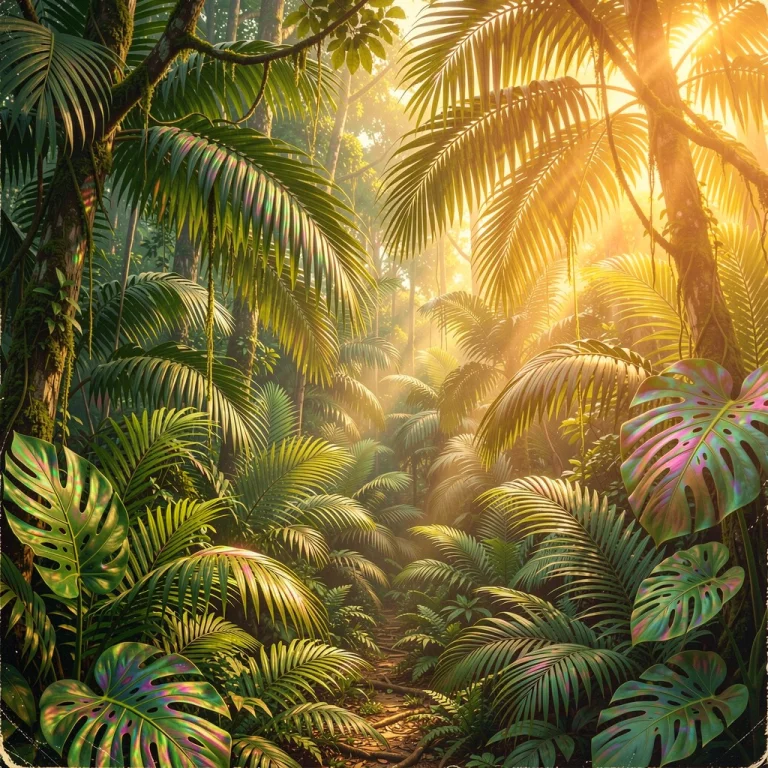 The Dense Canopy Of A Tropical Rainforest, Vintage Poster Ar...